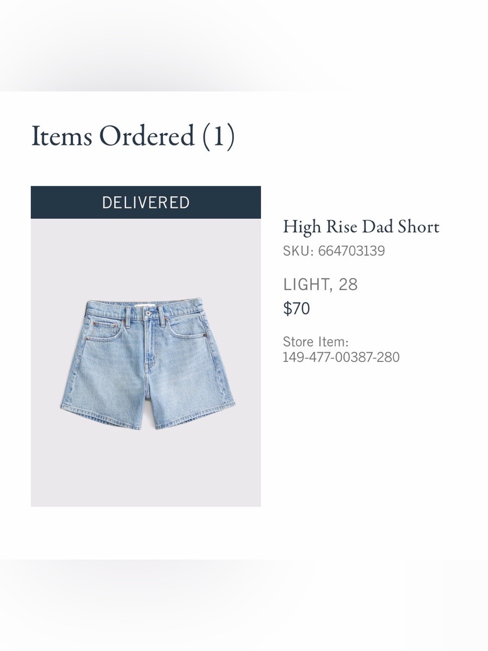 Abercrombie & Fitch Light Blue Denim Shorts